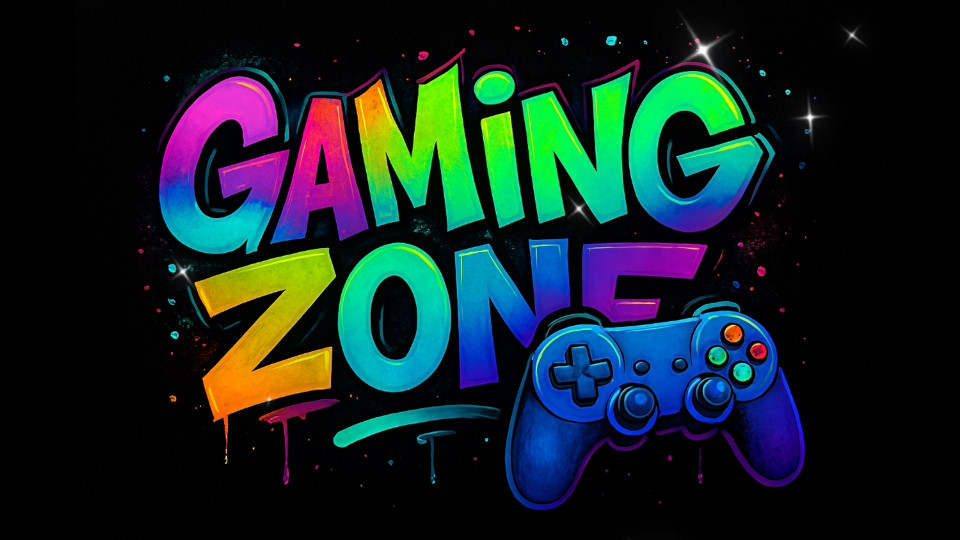 Gaming Zone Schild Graffiti